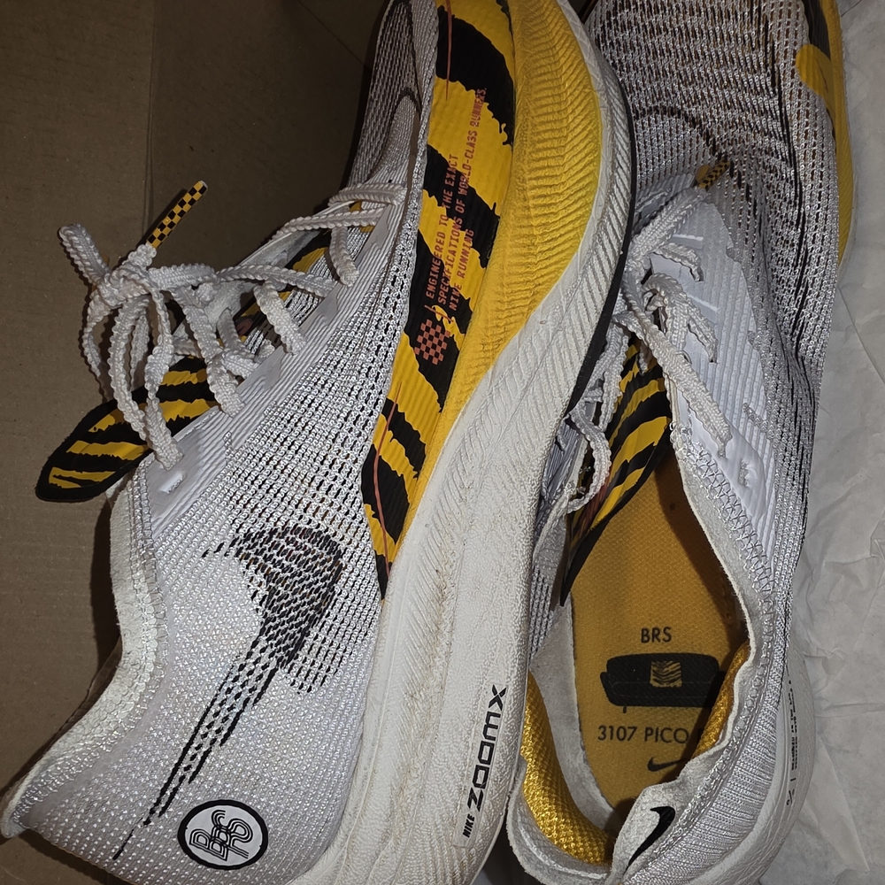 Nike White and Yellow Running Shoes